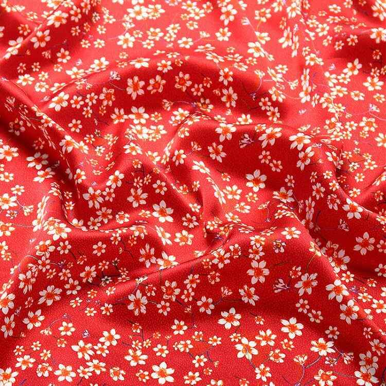 Silk Floral Fabric for Bedding